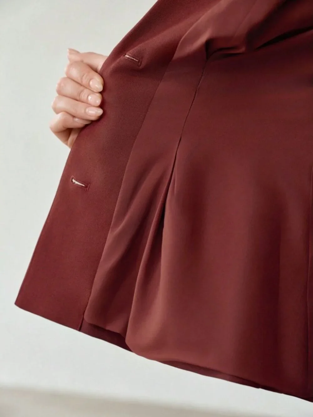 Burgundy Lapel Blazer - Slim Fit Tailored Jacket